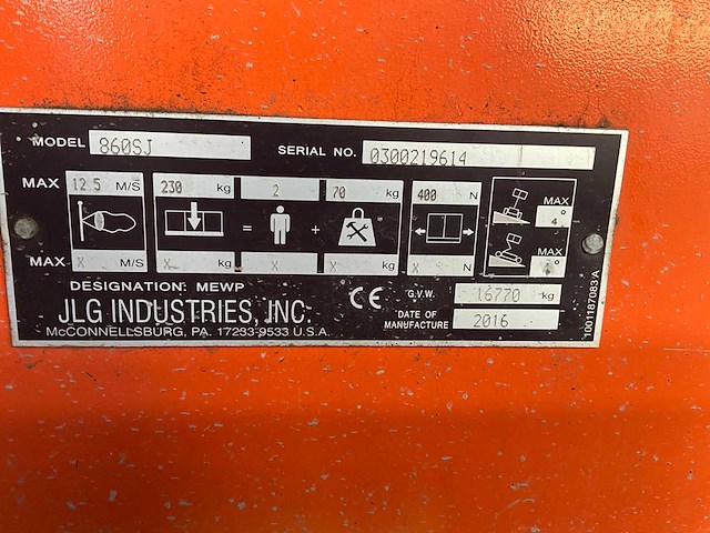 2016 jlg 860sj hoogwerker - afbeelding 25 van  31