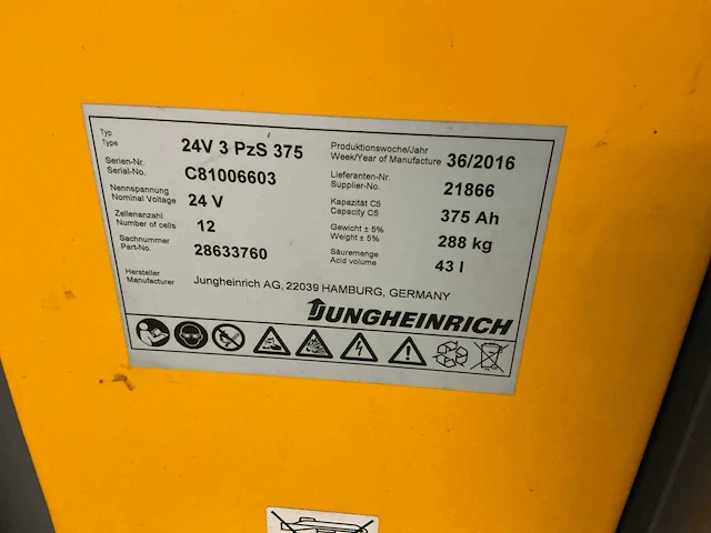 2016 jungheinrich eks110z280zz orderpicker - afbeelding 2 van  21
