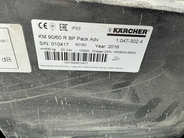 2016 kärcher professional km 90/60 r zelfrijdende veegmachine - afbeelding 7 van  16