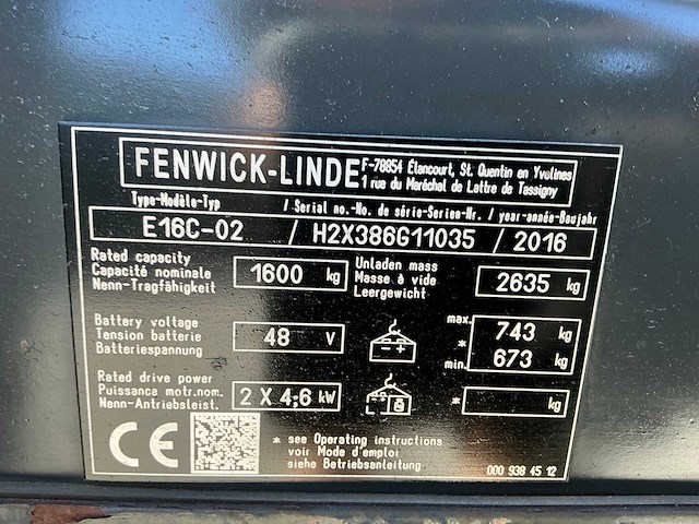 2016 linde e16c-02 vorkheftruck - afbeelding 7 van  52
