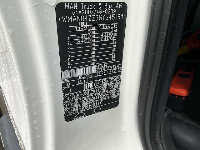 2016 man tgl 12.250 thermoking t-1000r koel/vries - euro 6 - afbeelding 45 van  63