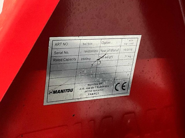 2016 manitou hand hydraulische palletwagen - afbeelding 5 van  5