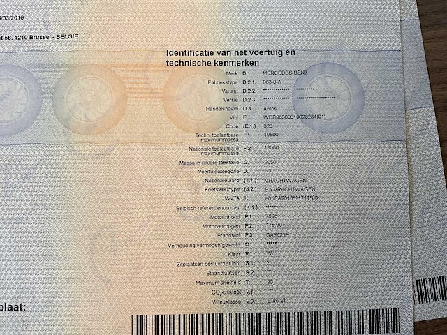2016 mercedes antos bakwagen hydraulische laadklep - euro 6 - airco - automaat - afbeelding 38 van  47