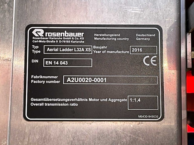2016 mercedes-benz atego rosenbauer l32a-xs autoladder - afbeelding 37 van  46