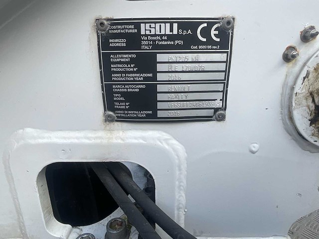 2016 renault maxity + isoli pnt205 gearticuleerde telescopische boomlift - afbeelding 24 van  34