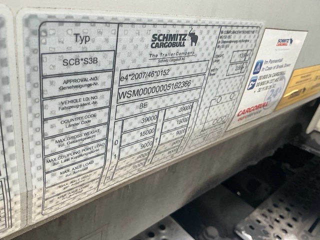 2016 schmitz cargobull scb*s3b oplegger - afbeelding 8 van  17