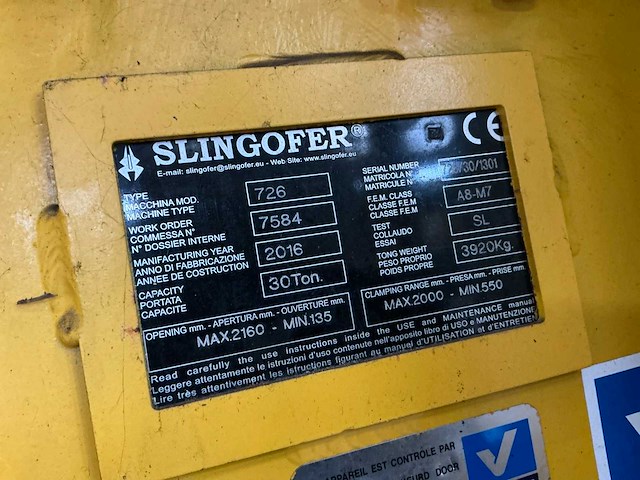 2016 slingofer 726 spoelgrijper - afbeelding 5 van  5