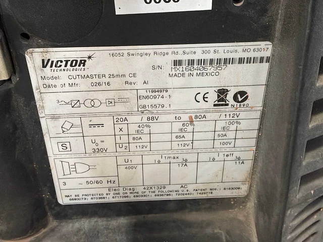 2016 thermal dynamics cutmaster 25 / sl60 / atc/6.1m plasmasnijder 400v 20a - afbeelding 6 van  7