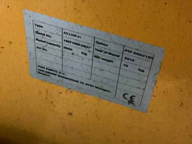 2016 total lifter ac-low-51 hand hydraulische palletwagen - afbeelding 7 van  7