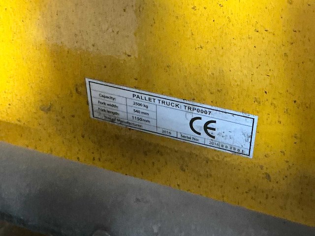 2016 total lifter trp007 hand hydraulische palletwagen - afbeelding 6 van  6