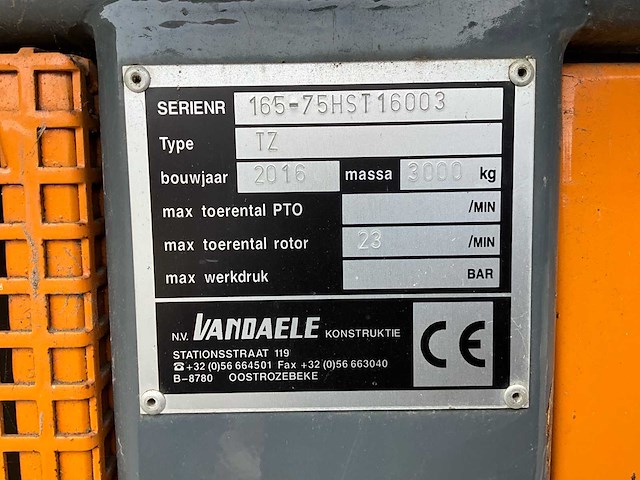 2016 vandaele tz 165-75 mobiele grondzeef - afbeelding 37 van  54