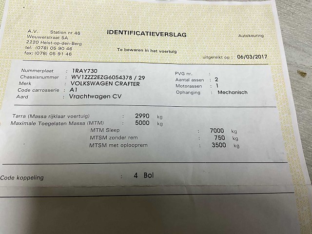 2016 vw crafter n2 crafter - euro 6 - airco - trekhaak - afbeelding 51 van  61