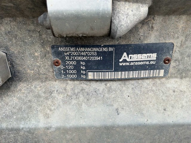2017 anssems psx 2000-405x178 flatbed trailer - afbeelding 2 van  10