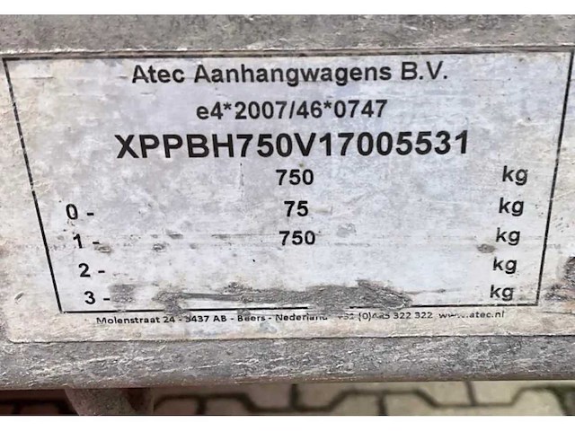 2017 atec tarpaulin e01300 rijwagenoplegger - afbeelding 7 van  15