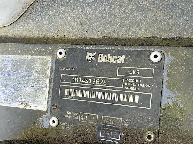 2017 bobcat e85 - rupsgraafmachine (lage urenstand) - afbeelding 8 van  27