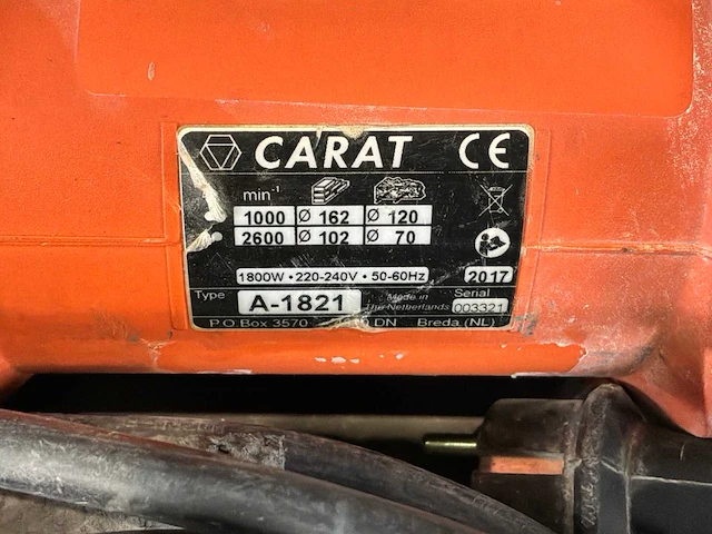 2017 carat a1821n diamantboormachine - 75mm - afbeelding 5 van  7