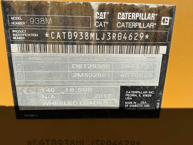 2017 caterpillar 938m wiellader - afbeelding 13 van  25