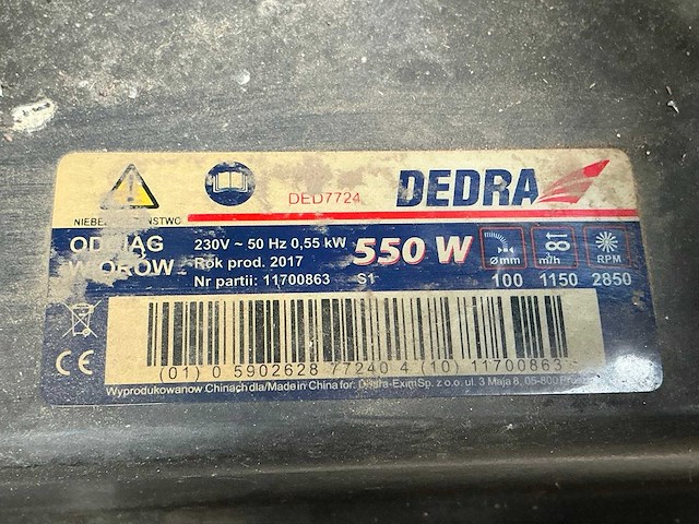 2017 debra ded7724 filter afzuiginstallatie - afbeelding 4 van  4