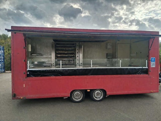 2017 dede tandem (2mu2 – sc23 – rd35) aanhangwagen (categorie o2) rondreizende handelsaanhanger uitgerust voor de rotisserie - afbeelding 1 van  10