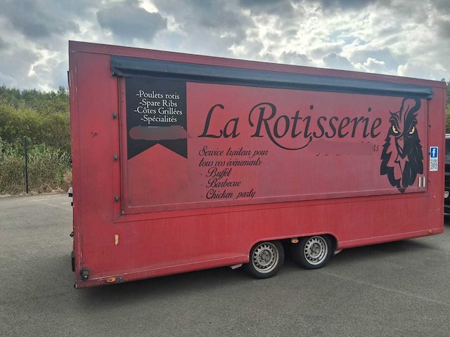 2017 dede tandem (2mu2 – sc23 – rd35) aanhangwagen (categorie o2) rondreizende handelsaanhanger uitgerust voor de rotisserie - afbeelding 5 van  10