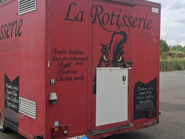 2017 dede tandem (2mu2 – sc23 – rd35) aanhangwagen (categorie o2) rondreizende handelsaanhanger uitgerust voor de rotisserie - afbeelding 6 van  10