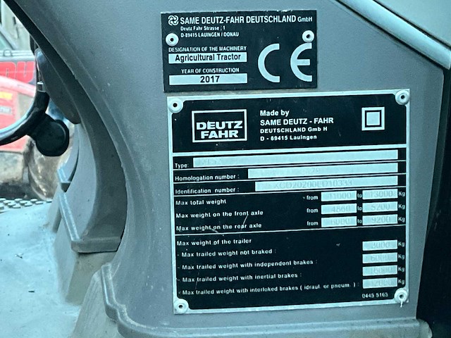 2017 deutz-fahr 6215 ttv agrotron vierwielaangedreven landbouwtractor - afbeelding 40 van  41