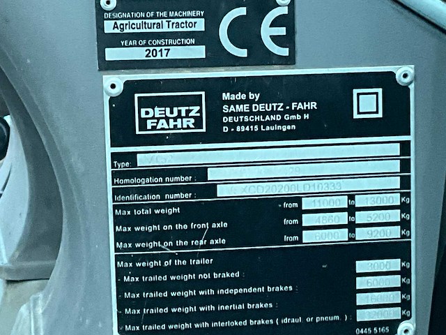 2017 deutz-fahr 6215 ttv agrotron vierwielaangedreven landbouwtractor - afbeelding 41 van  41