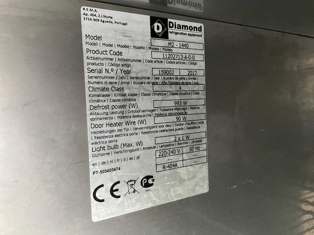 2017 diamond gastro lin plus m2-1440 tweedeurs koelkast rvs - afbeelding 4 van  4