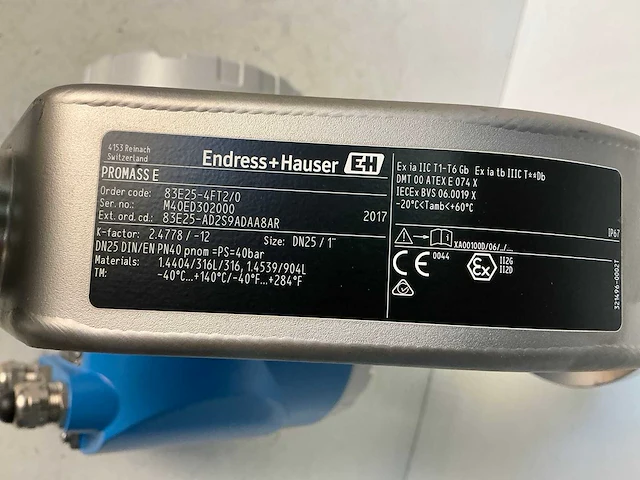 2017 endress+hauser promass83 en promasse coriolis massameter - afbeelding 6 van  6