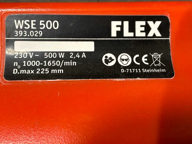 2017 flex powertools wse500 wand-/plafondschuurmachine - 225mm - afbeelding 5 van  6
