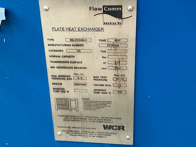 2017 flowcomm s9a-ig10-62-h platenwarmtewisselaar - afbeelding 3 van  3