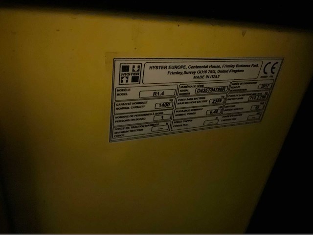 2017 hyster r 1.4 vorkheftruck - afbeelding 24 van  31