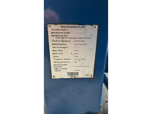 2017 jlg nano power tower hoogwerker - afbeelding 7 van  7