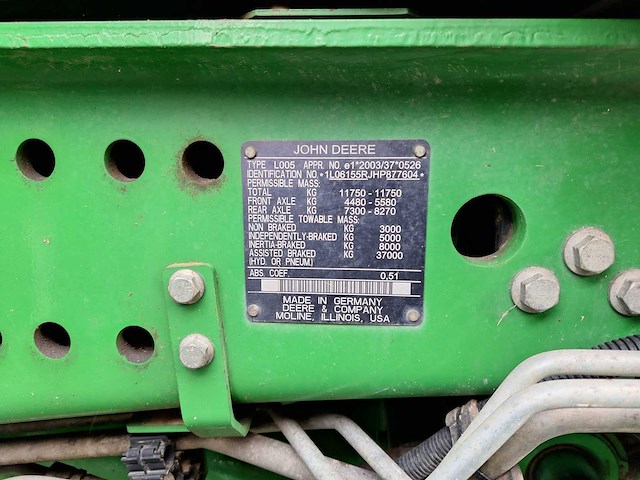 2017 john deere 6155r vierwielaangedreven landbouwtractor - afbeelding 4 van  20