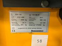2017 jungheinrich esd 120 stapelaar - afbeelding 3 van  16