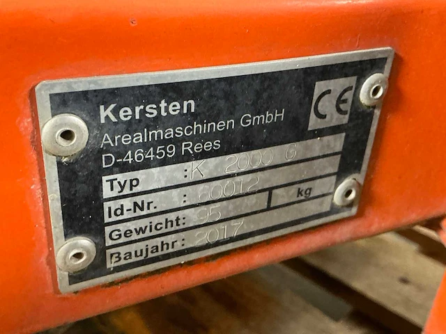 2017 kersten k2000g veegmachine hydraulisch 100cm benzine - afbeelding 3 van  12