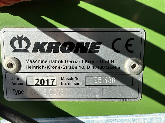 2017 krone kw 6.02/6 hooischudder - afbeelding 16 van  23