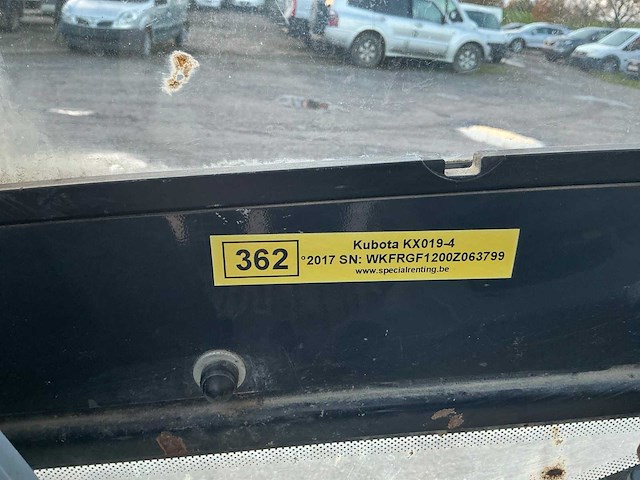 2017 kubota kx019-4 minigraafmachine - afbeelding 19 van  26