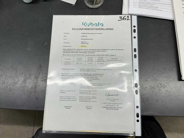 2017 kubota kx019-4 minigraafmachine - afbeelding 22 van  26