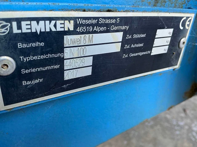 2017 lemken juwel8m / 5n100 ploeg - afbeelding 6 van  11