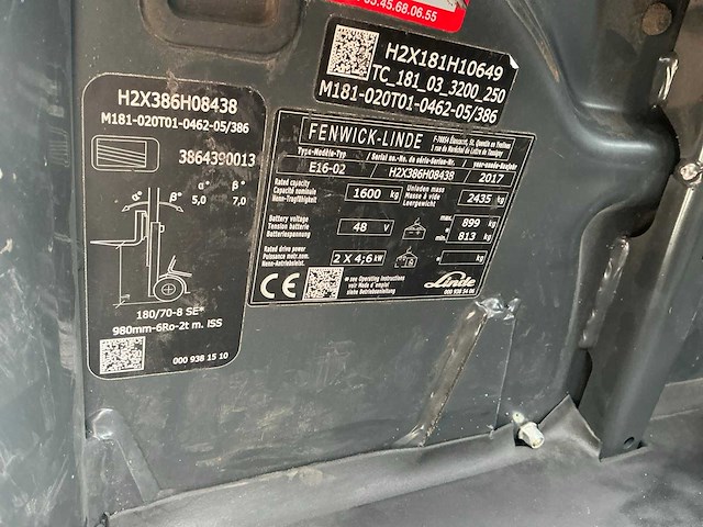 2017 linde e16-02 vorkheftruck - afbeelding 34 van  62