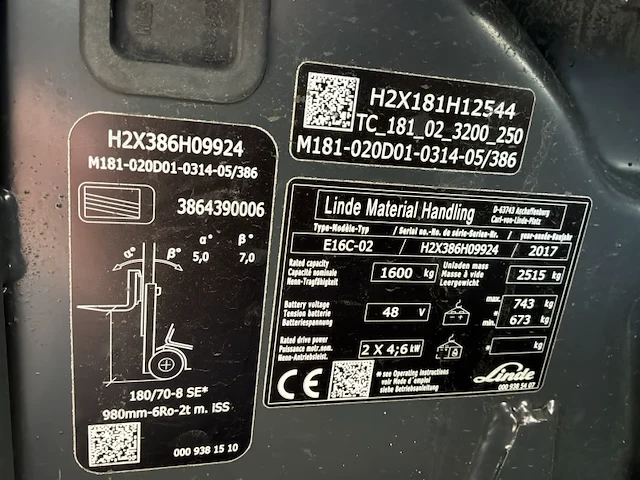 2017 linde e16 evo elektrische heftruck - afbeelding 24 van  33