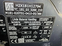 2017 linde e16p-02 vorkheftruck - afbeelding 1 van  2