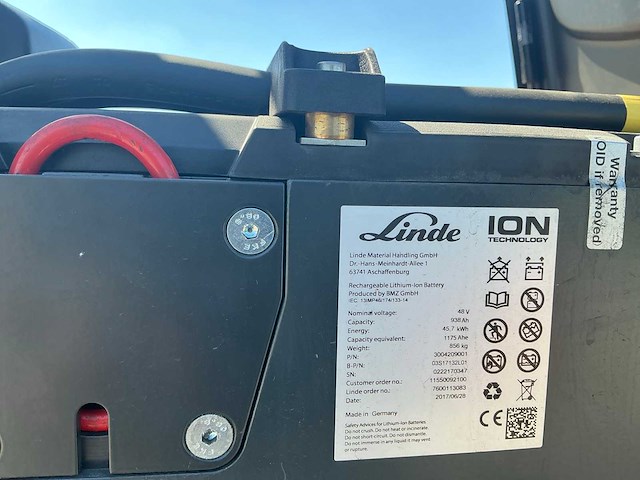 2017 linde e18-02 vorkheftruck - afbeelding 17 van  103