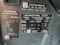 2017 linde e18-02 vorkheftruck - afbeelding 74 van  76