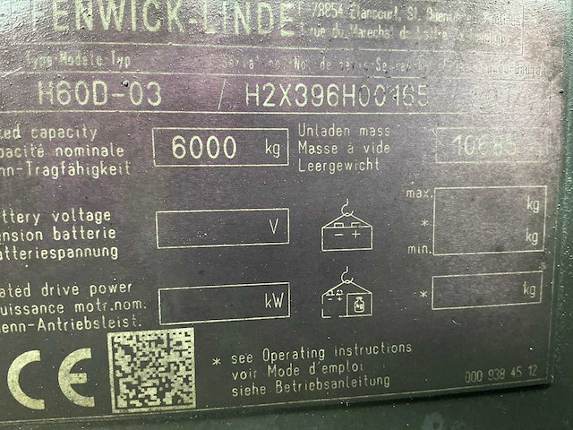 2017 linde h60d-03 vorkheftruck - afbeelding 67 van  116