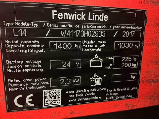 2017 linde l14 stapelaar met weeg systeem - afbeelding 5 van  5