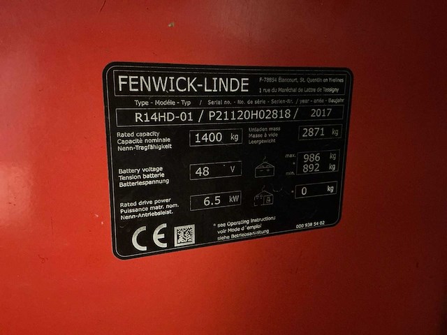 2017 linde r14hd-01 reach truck - afbeelding 23 van  54