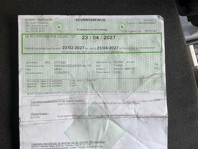 2017 man tgx33.580 vrachtwagen - afbeelding 28 van  34