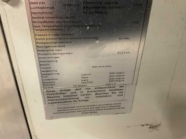 2017 mark g250 industriële verwarmingsinstallatie - afbeelding 2 van  11